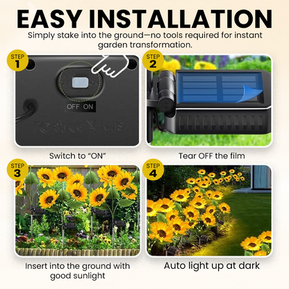 Solar LED Sunflower Lights for Outdoor Garden Decor