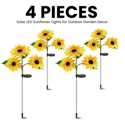 Solar LED Sunflower Lights for Outdoor Garden Decor