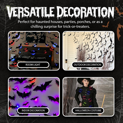 Halloween 3D Light-Up Bat Decorations