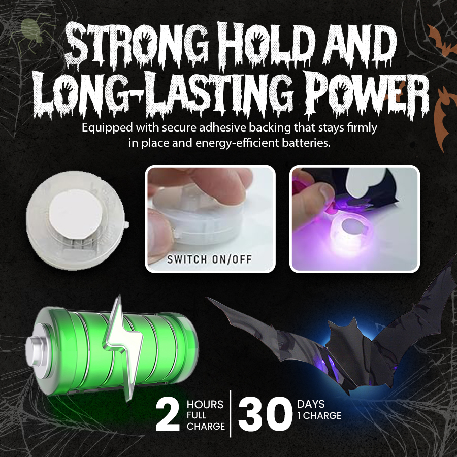 Halloween 3D Light-Up Bat Decorations