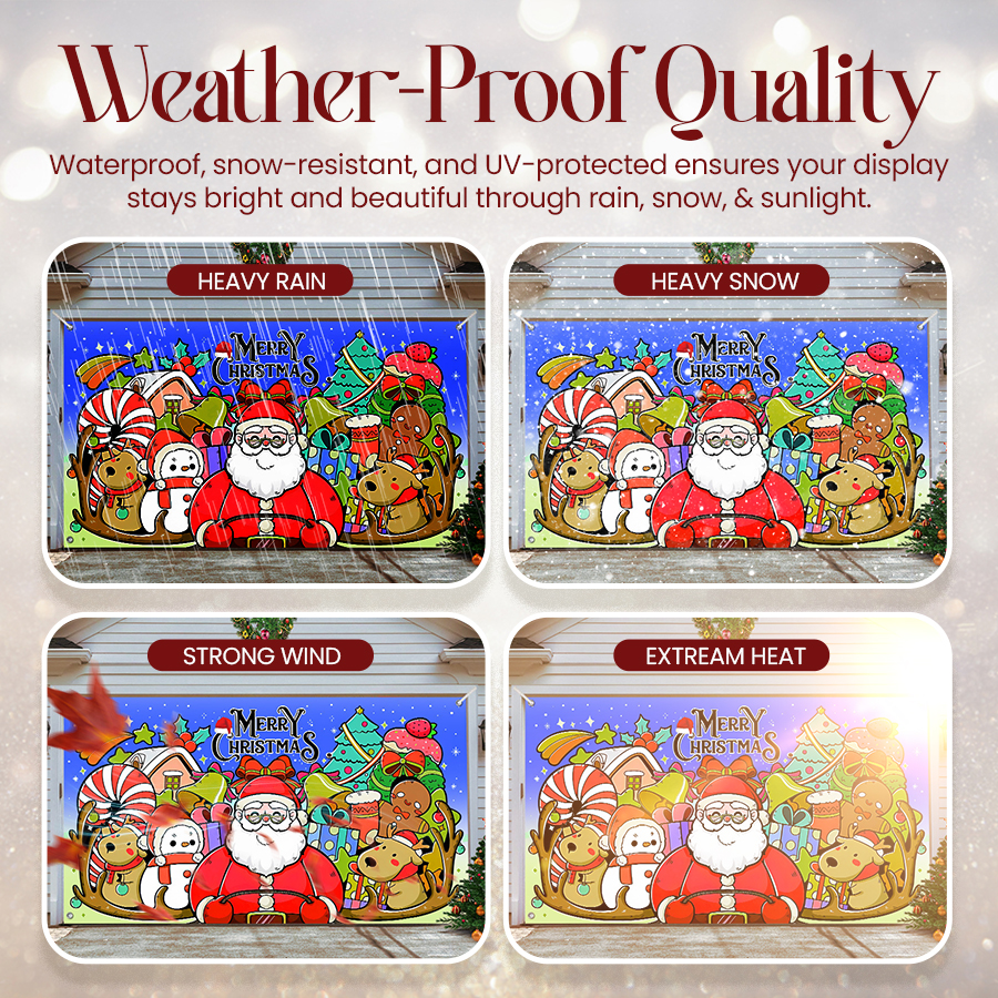 Christmas Garage Door Decor Banner - Festive Holiday Background