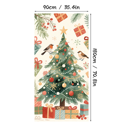 Christmas Door Cover Banner Backdrop Decoration-Fabric Reusable
