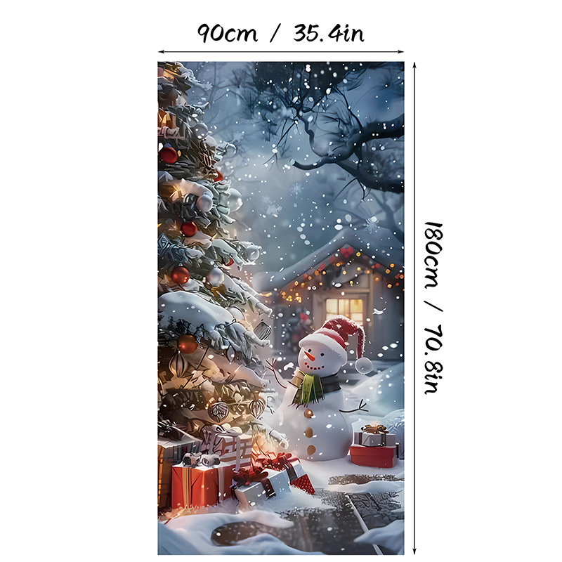 Christmas Door Cover Banner Backdrop Decoration-Fabric Reusable