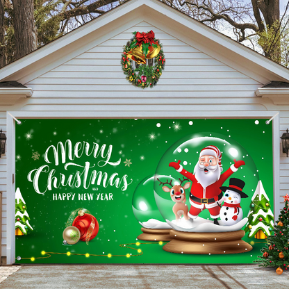 Christmas Garage Door Decor Banner - Festive Holiday Background