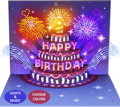 LIGHTS & SOUND Pop up Happy Birthday Card🎁