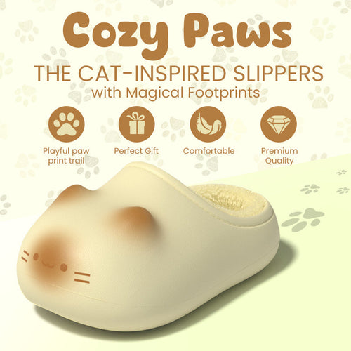 🎄🐾Cozy Paws The Cat-Inspired Slippers with Magical Footprints🎁