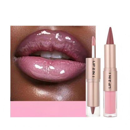 Glass Shine Dual Lip Sculptor: Matte Liner & Water Glow Gloss