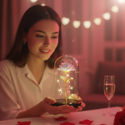 Simulated Gold Foil Rose & Preserved Flower