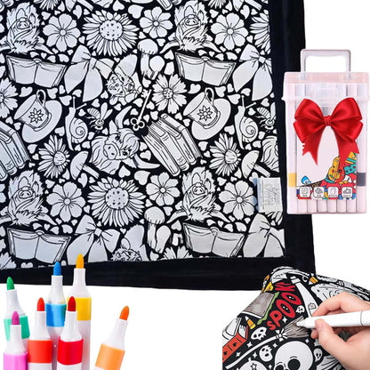 ⏳🎄Christmas Sale 49% OFF!!🎁🎨✨DIY Coloring Blanket With Markers