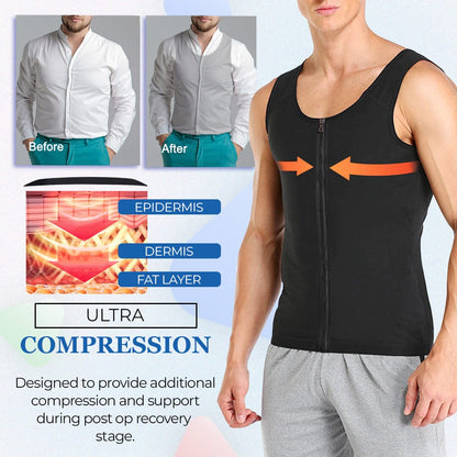 MANSON Gynecomastia Compress Zipper Vest