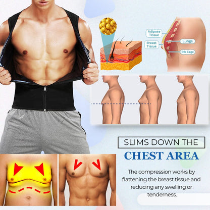 MANSON Gynecomastia Compress Zipper Vest